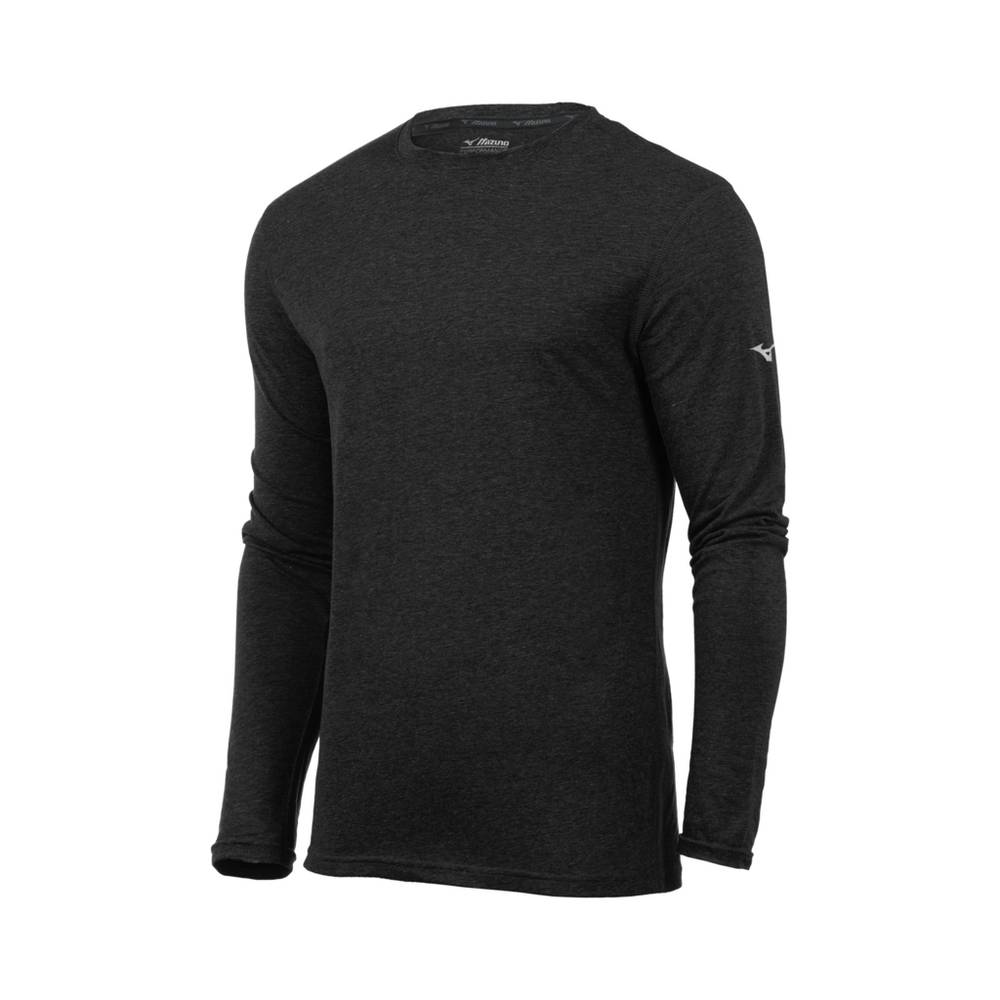 Mizuno Inspire Long Sleeve - Erkek Gömlek - Siyah Türkiye (TSVUCK-145)